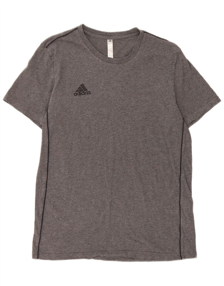 T-shirt da uomo Adidas Top in cotone grigio medio