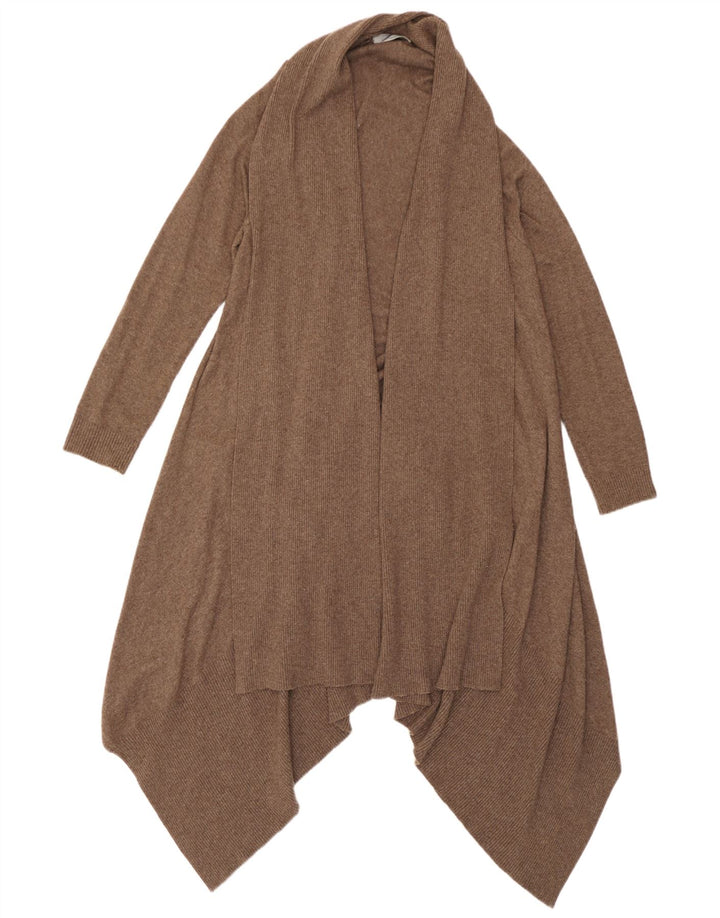 Maglione cardigan asimmetrico da donna Marks & Spencer UK 12/14 Marrone medio