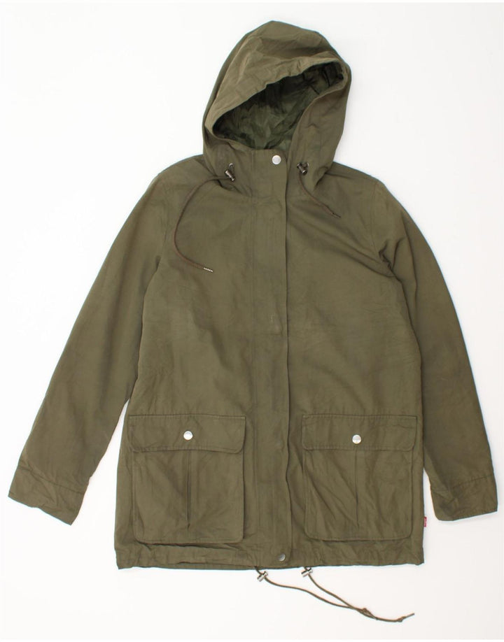 LEVI'S Womens Hooded Windbreaker Jacket UK 10 Small Green Polyester Vintage Levi's and Second-Hand Levi's from Messina Hembry 