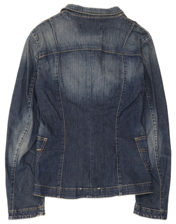 Giacca blazer in denim a 3 bottoni da donna Gas UK 12 Cotone blu medio