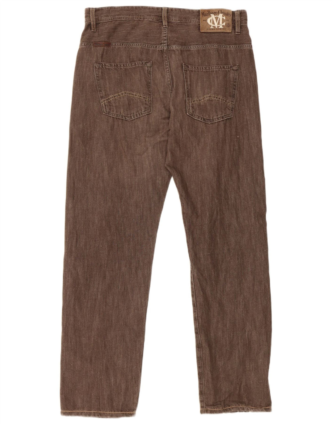 Jeans dritti da uomo Marlboro Classics W33 L30 cotone marrone