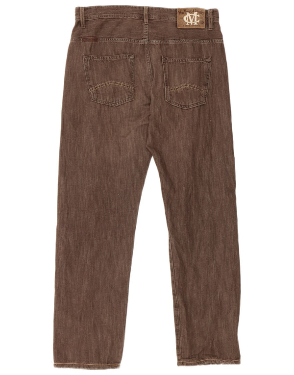 Jeans dritti da uomo Marlboro Classics W33 L30 cotone marrone