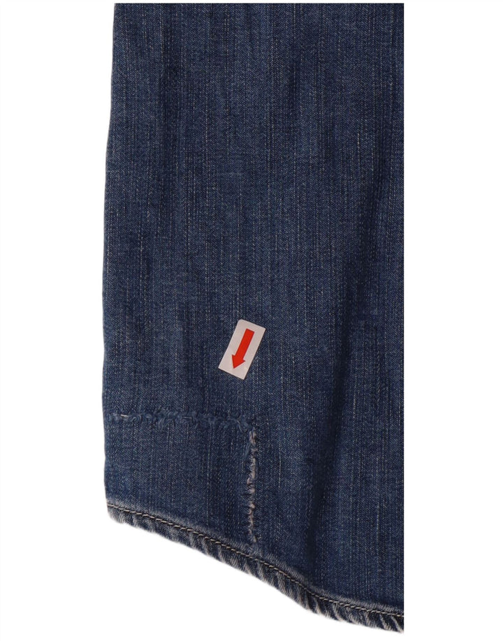 Camicia in denim a maniche corte da donna Gas UK 12 Cotone blu medio