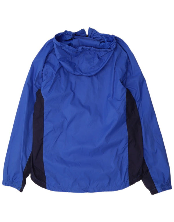 Giacca antipioggia con cappuccio Nike da uomo UK 38 nylon color block blu medio