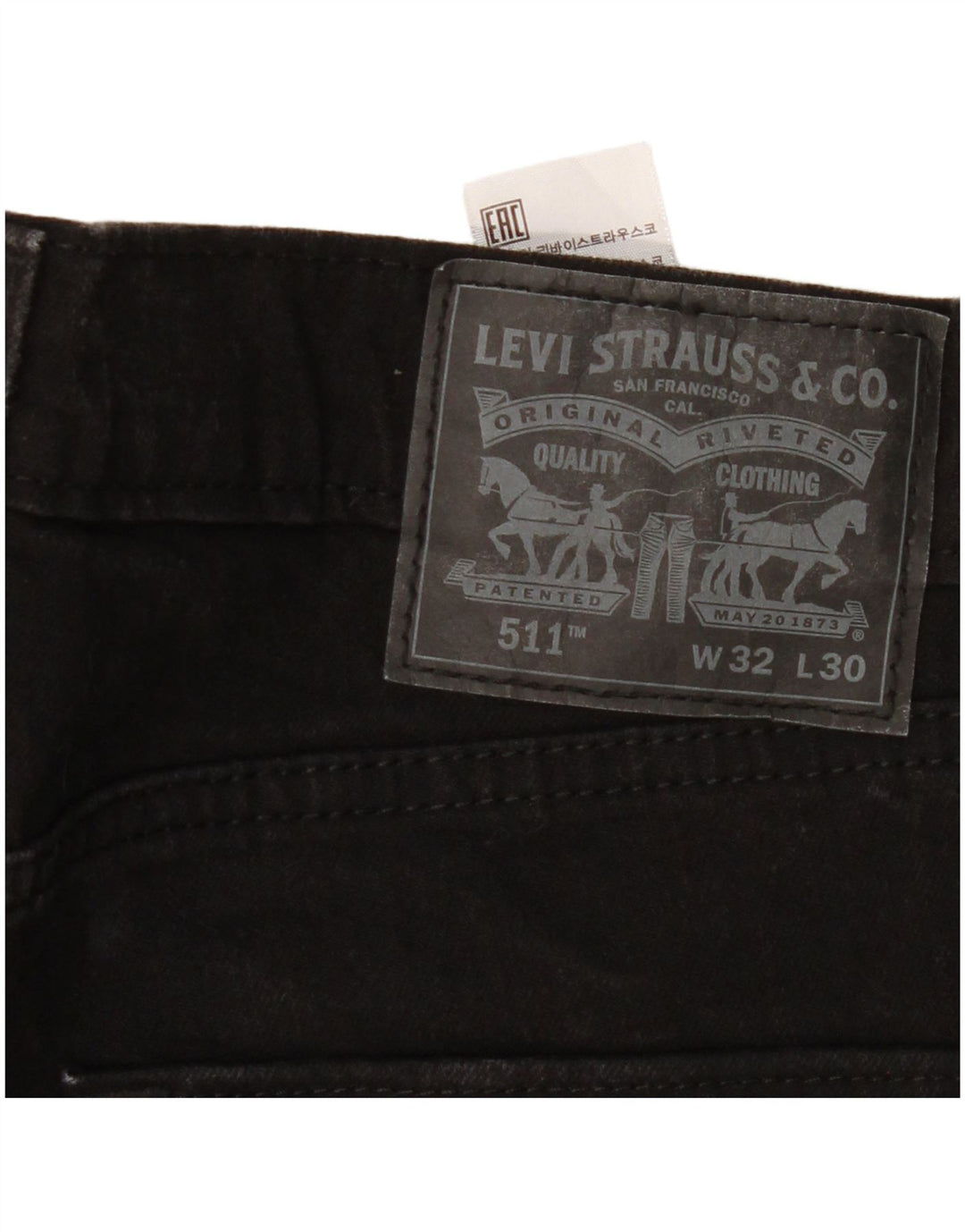 Jeans Levi's Uomo 511 Slim W32 L30 Cotone Nero