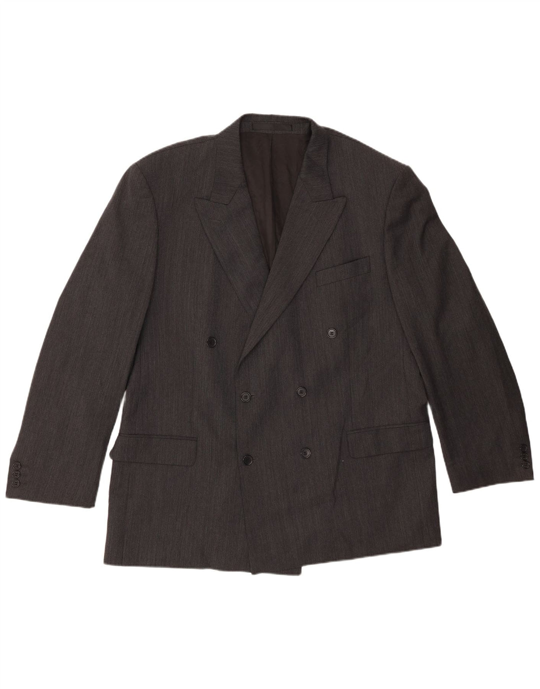 Giacca blazer doppiopetto da uomo Marks & Spencer UK 46 3XL poliestere grigio