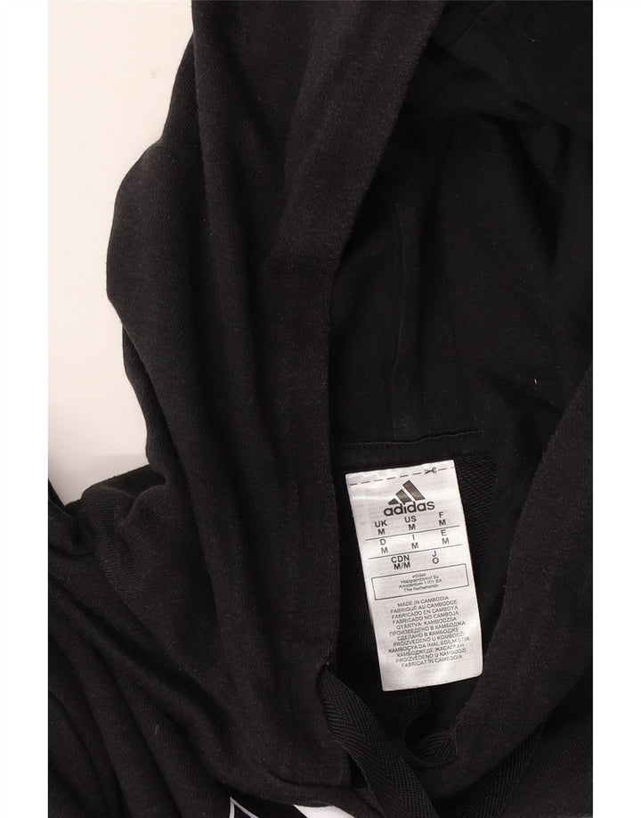 Felpa con cappuccio grafica da uomo Adidas, cotone medio nero