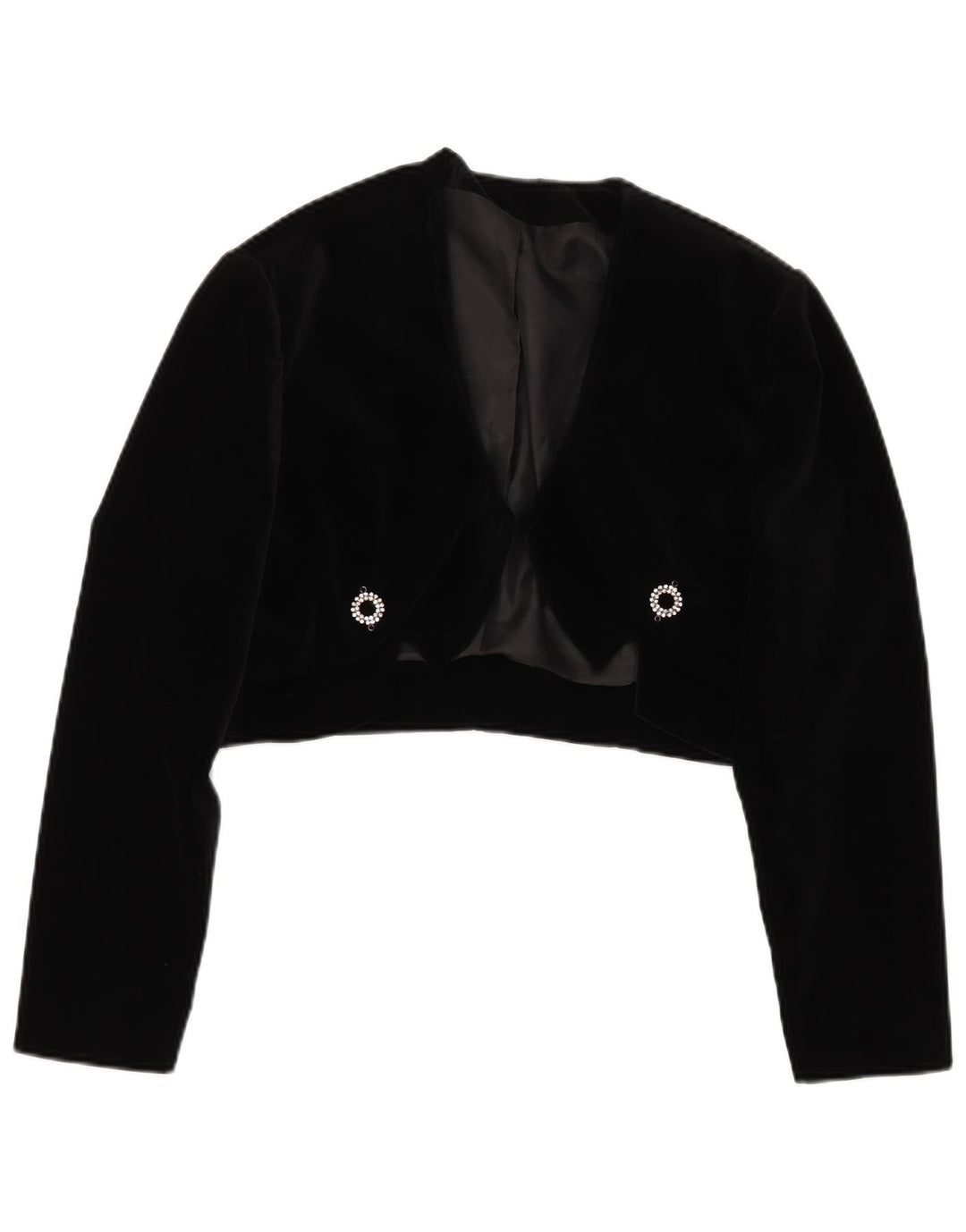 Giacca Bolero vintage da donna IT 48 XL in cotone nero