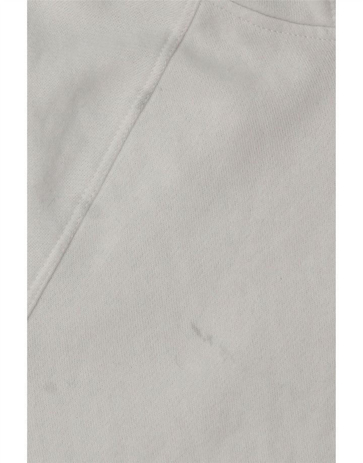 Maglione con cappuccio oversize corto da donna Calvin Klein UK 10 piccolo cotone bianco