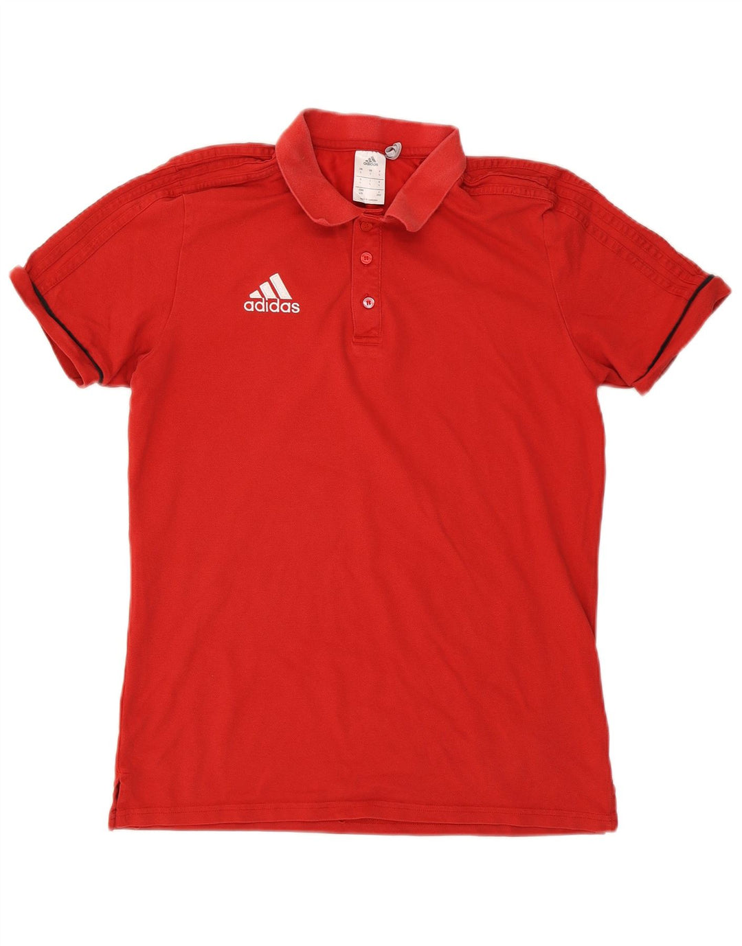 Polo Adidas Climalite da uomo grande in cotone rosso
