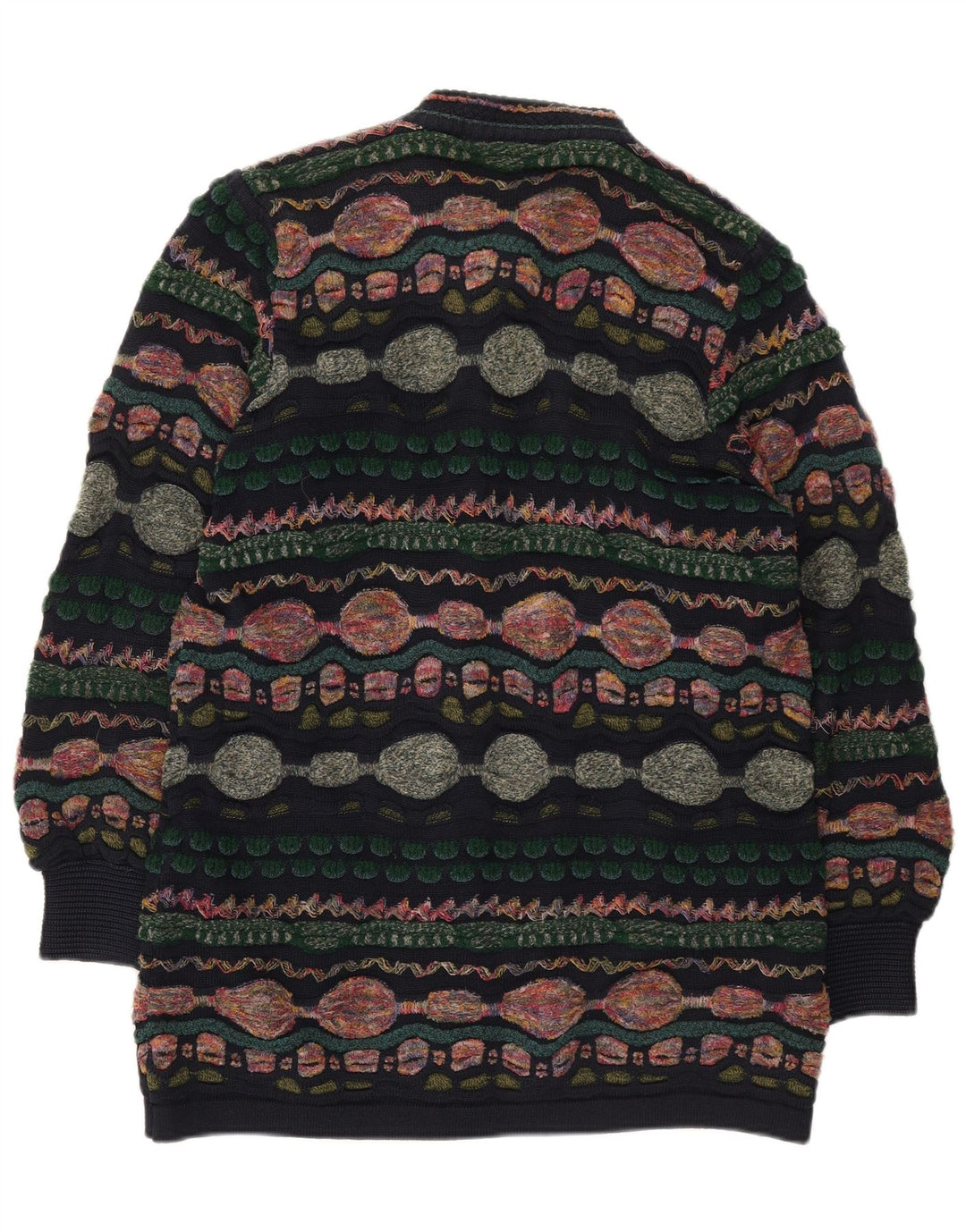 Maglione cardigan da donna Oskar Haug UK 14 Medio multicolore geometrico