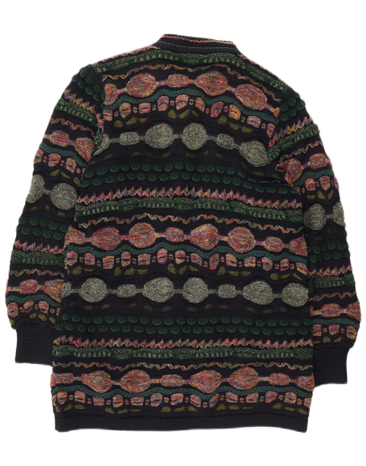 Maglione cardigan da donna Oskar Haug UK 14 Medio multicolore geometrico