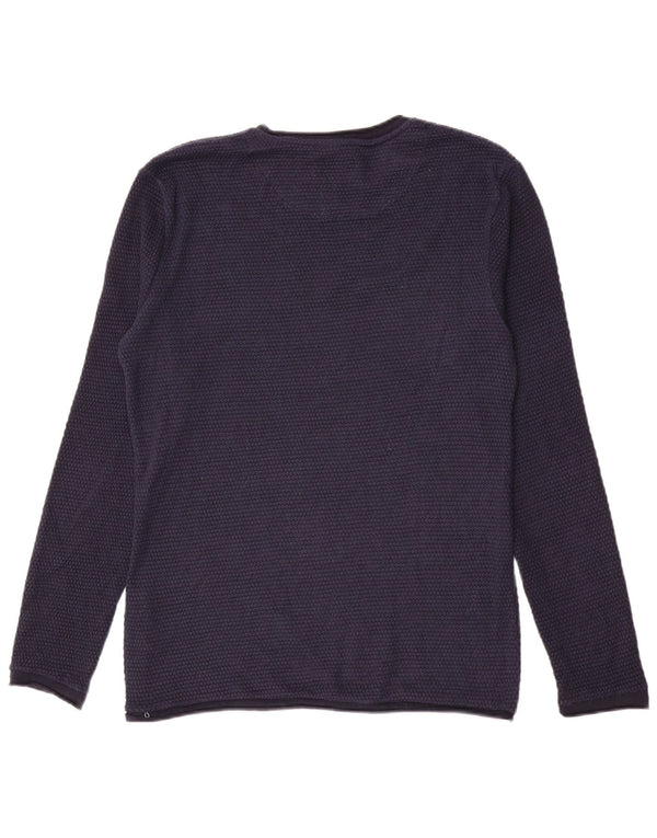 Maglione maglione girocollo da uomo Zara grande in poliestere blu navy