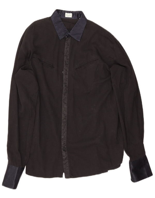 Camicia Benetton Uomo Large Nera In Cotone