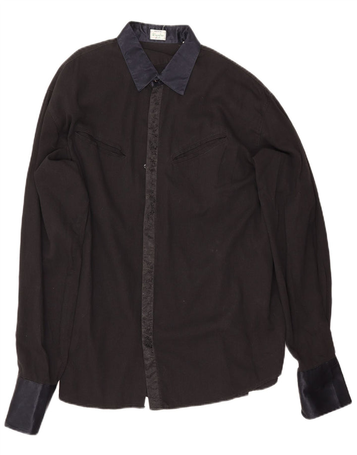 Camicia Benetton Uomo Large Nera In Cotone