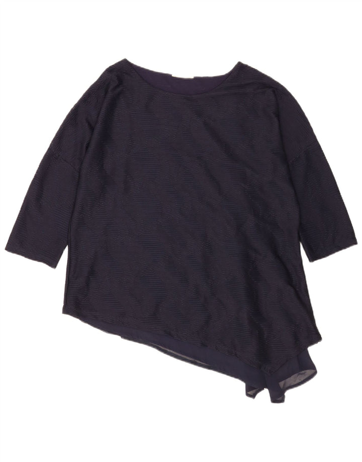 Top camicetta asimmetrica da donna con maniche a 3/4 Phase Eight UK 12 Blu navy medio