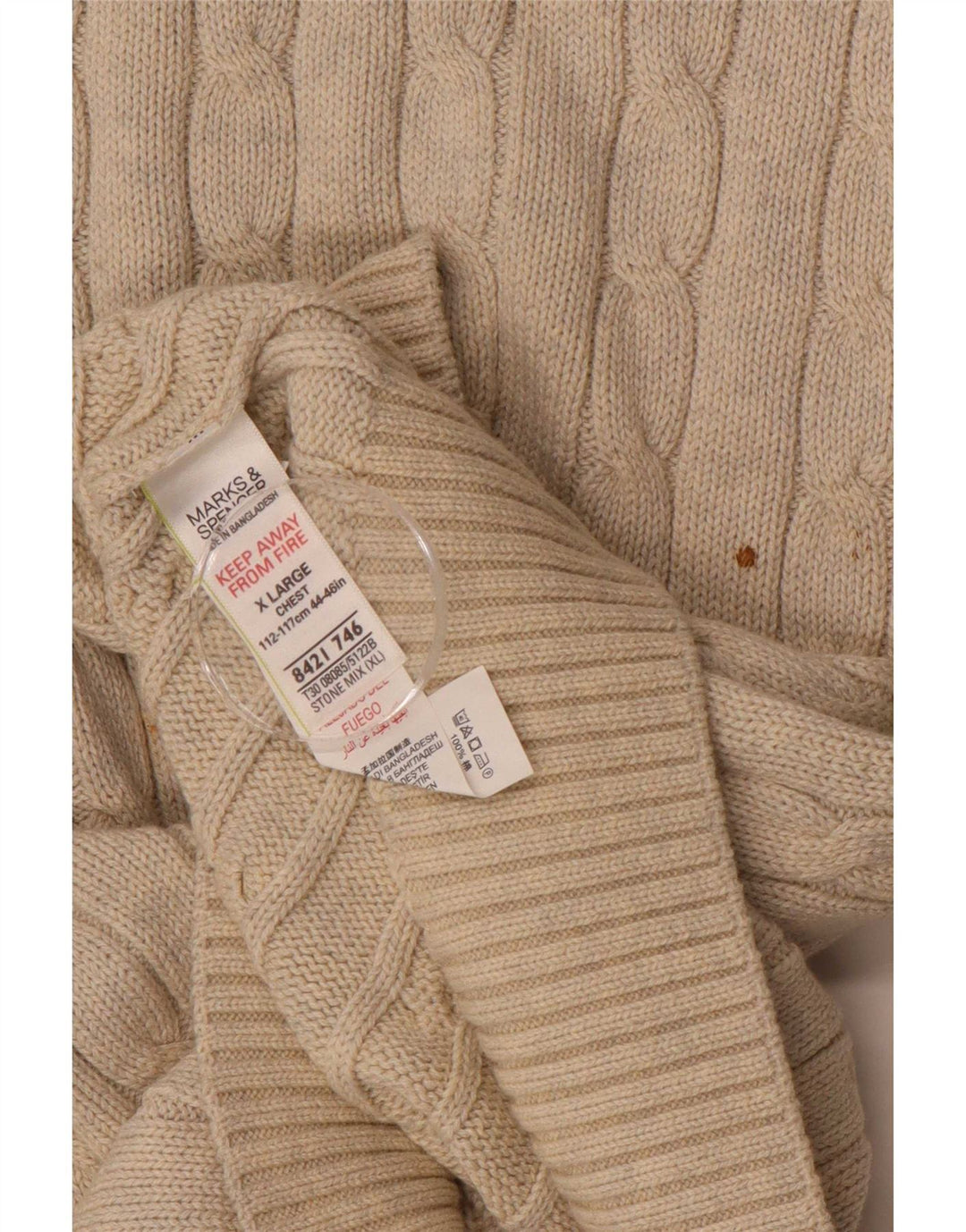 Maglione maglione girocollo da uomo Marks & Spencer XL Beige