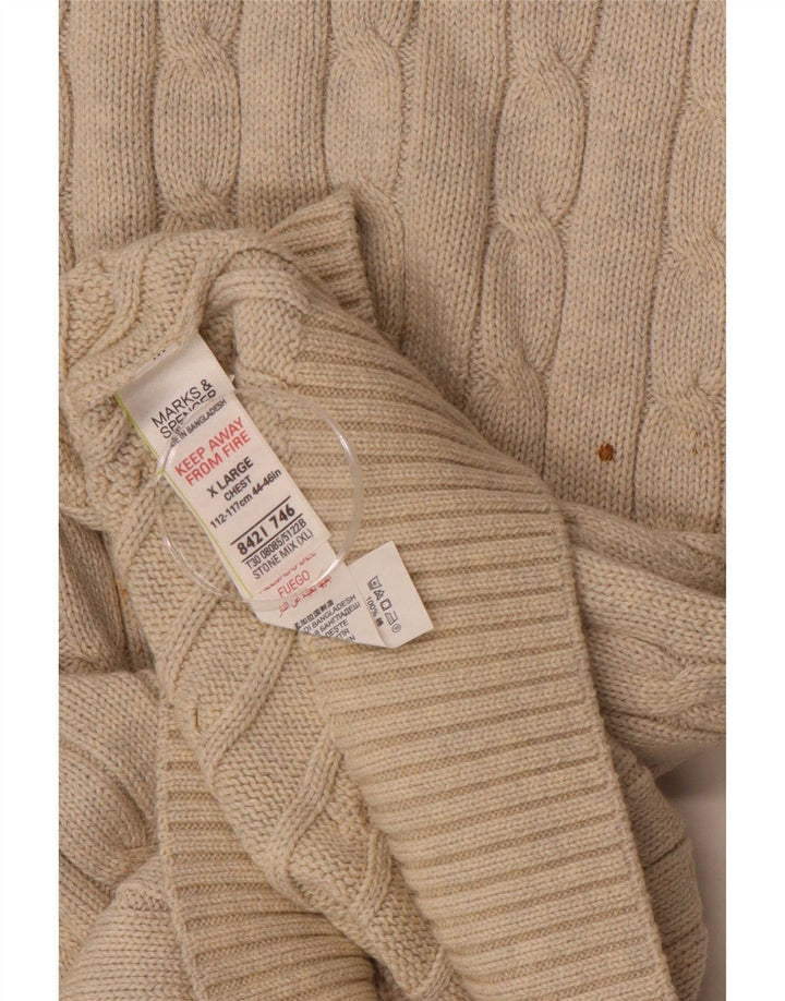 Maglione maglione girocollo da uomo Marks & Spencer XL Beige