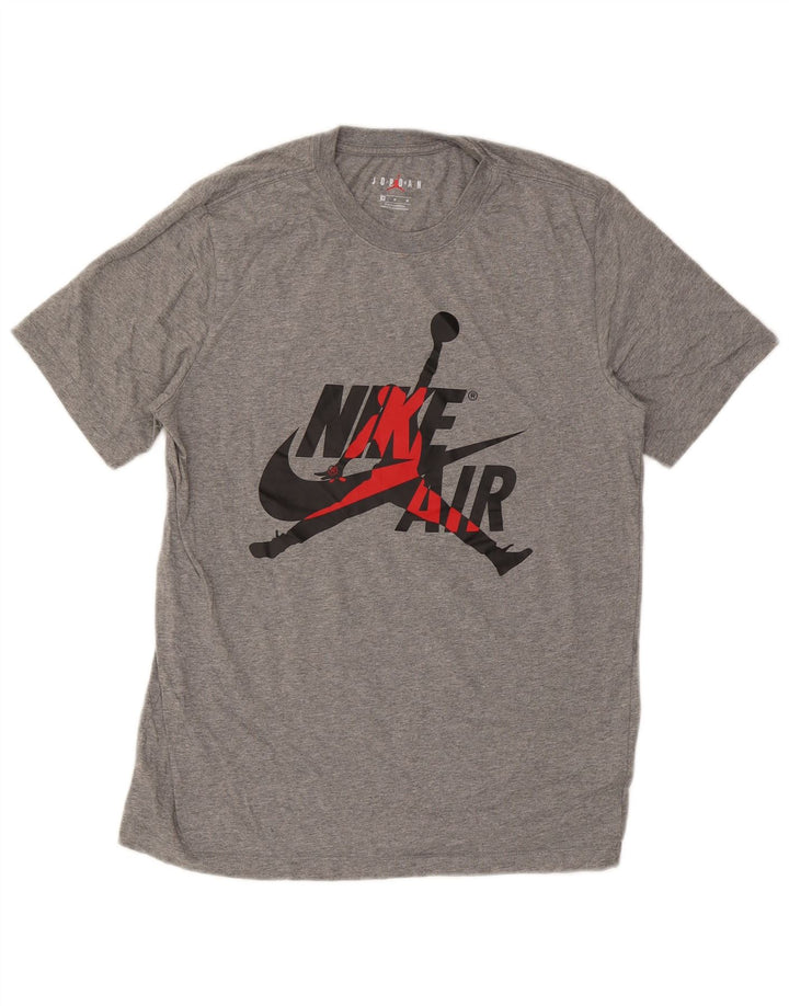 T-shirt grafica da uomo Jordan Top in cotone grigio medio