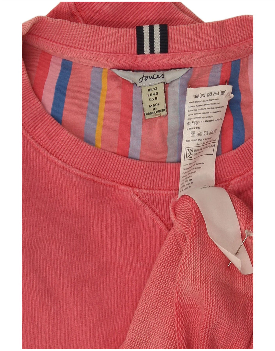 Joules Womens Sweatshirt Jumper UK 12 Medium Pink Cotton