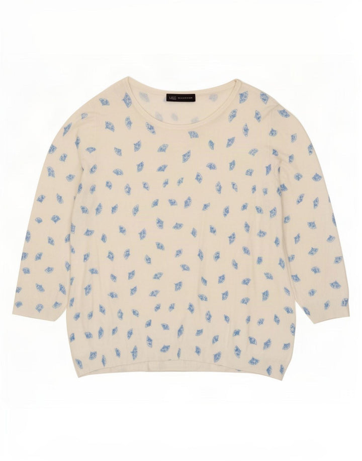 Maglione da donna con scollo a barca e motivo astratto Marks & Spencer UK 18 XL B