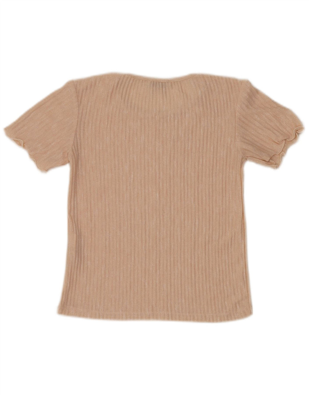 Top in camicetta da donna Zara UK 10 piccolo poliestere a righe beige
