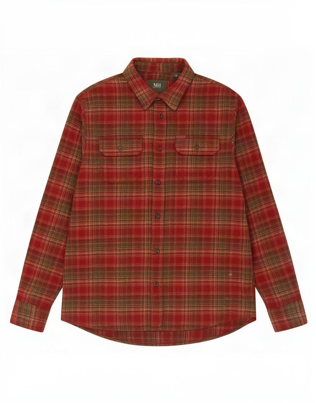 Camicia in flanella da uomo Orvis, cotone scozzese grande rosso