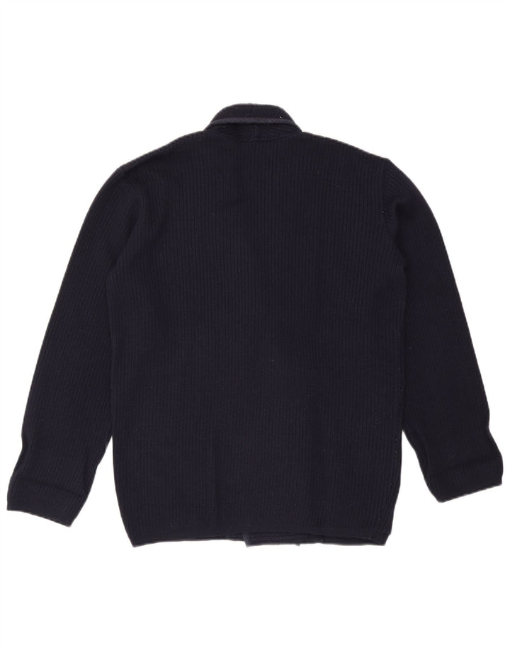 Maglione Cardigan Uomo Giuliano Medio Blu Navy Lana