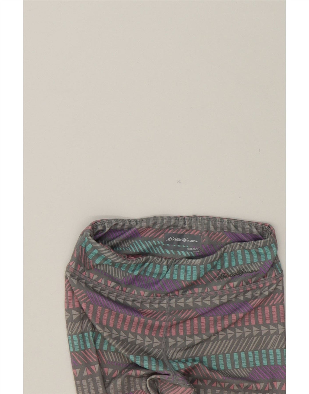 EDDIE BAUER Girls Leggings 10-11 Years Medium Grey Geometric Polyester Vintage Eddie Bauer and Second-Hand Eddie Bauer from Messina Hembry 