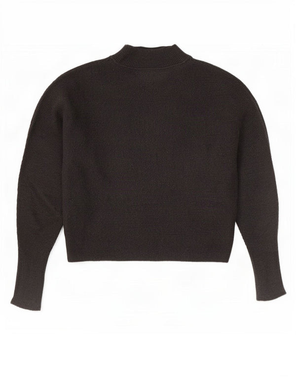 Maglione corto oversize con collo dolcevita corto da donna Zara UK 10 piccolo grigio