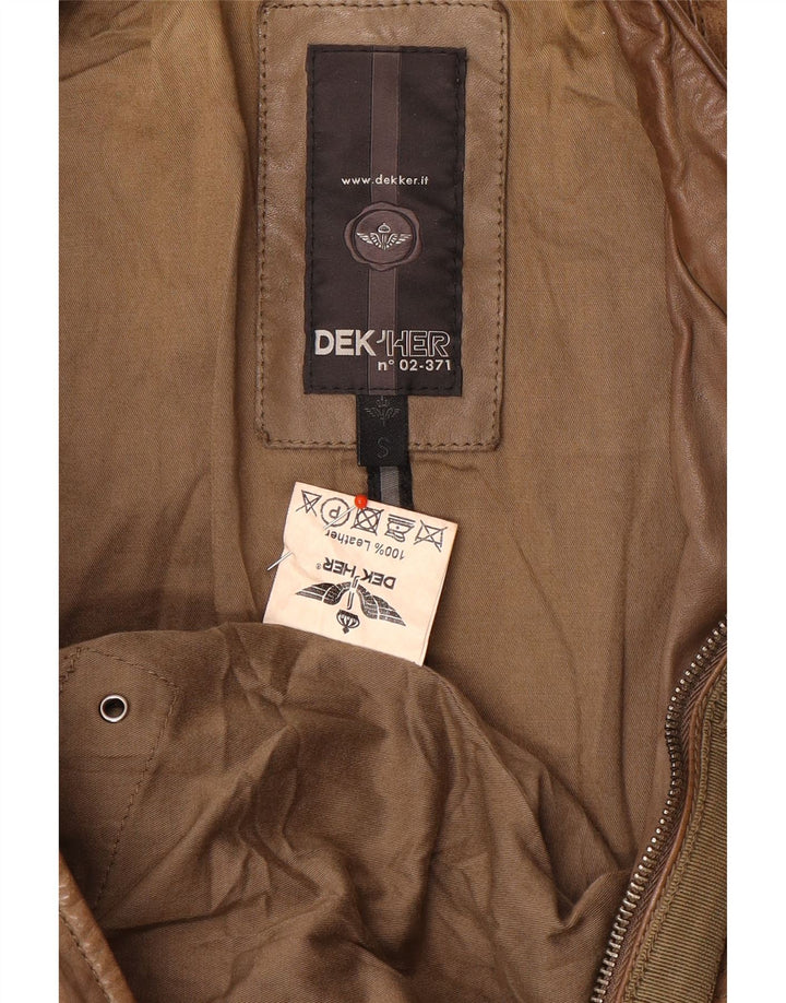 Giacca da corsa in pelle da donna Dekker UK 10 piccola in pelle marrone
