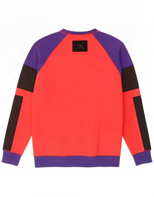 Diesel Felpa con grafica da uomo Maglione grande in cotone color block rosso