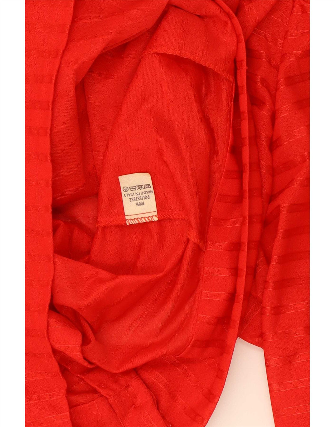 Camicetta corta da donna vintage US 5 piccola in poliestere a righe rosse