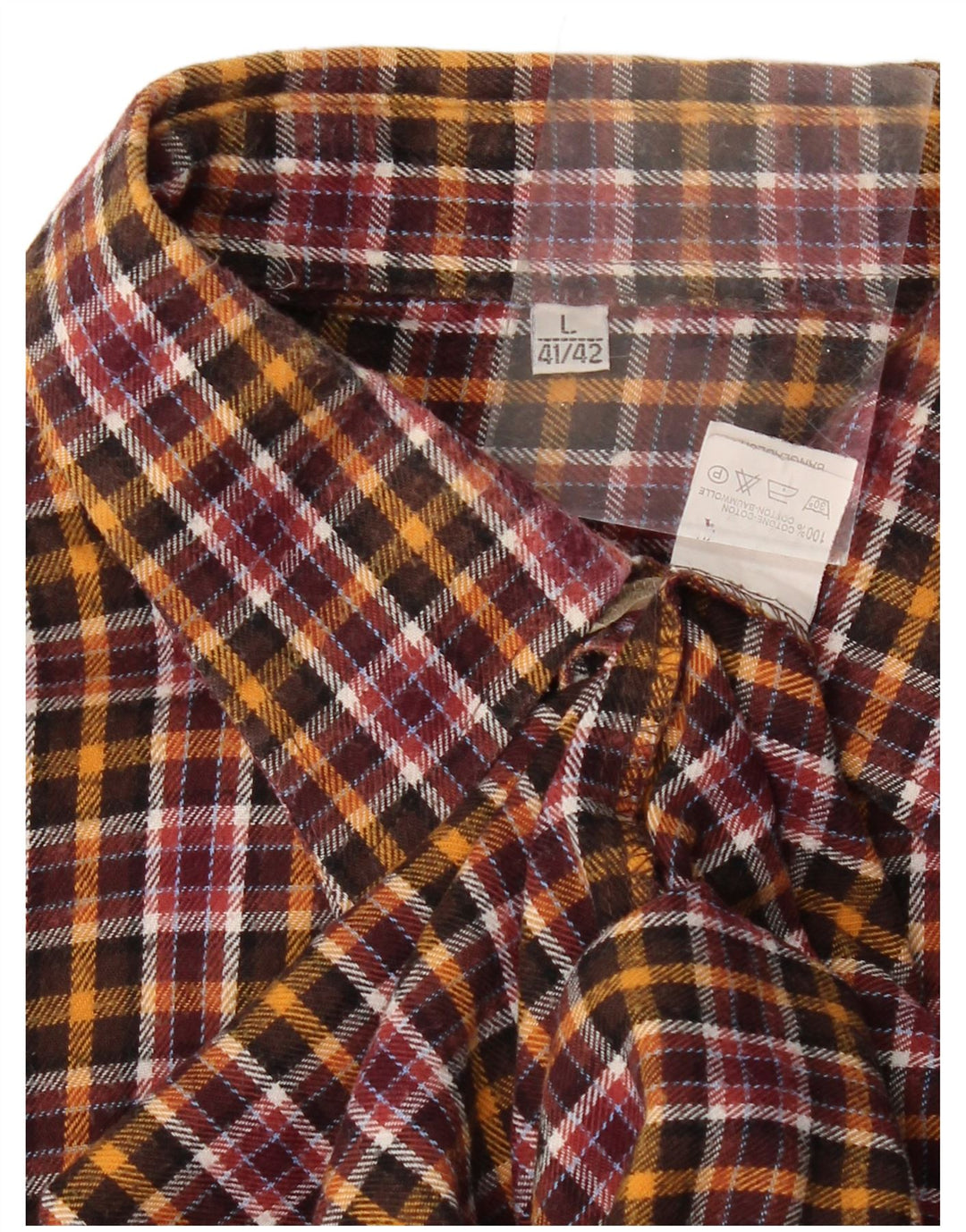 Camicia in flanella da uomo VINTAGE taglia 41/42 in cotone a quadri multicolore grande