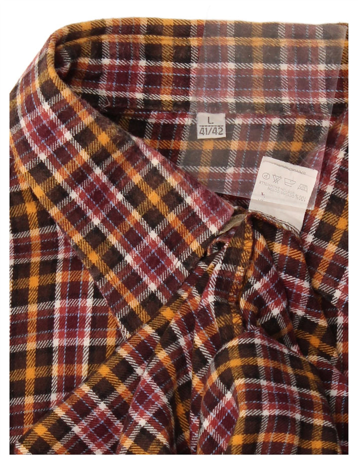 Camicia in flanella da uomo VINTAGE taglia 41/42 in cotone a quadri multicolore grande