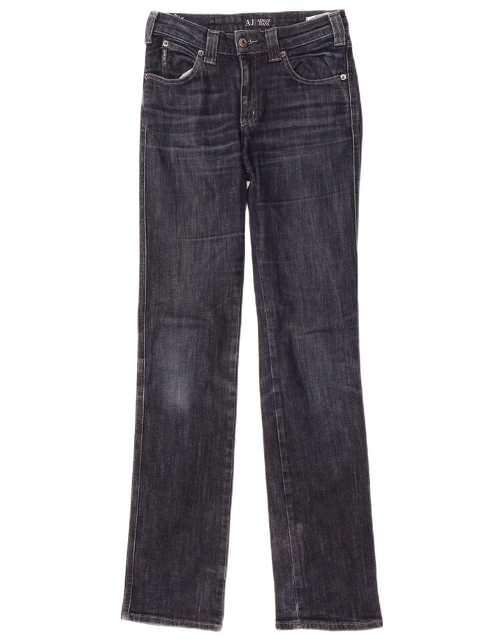 Jeans dritti da donna Armani W26 L32 cotone blu navy