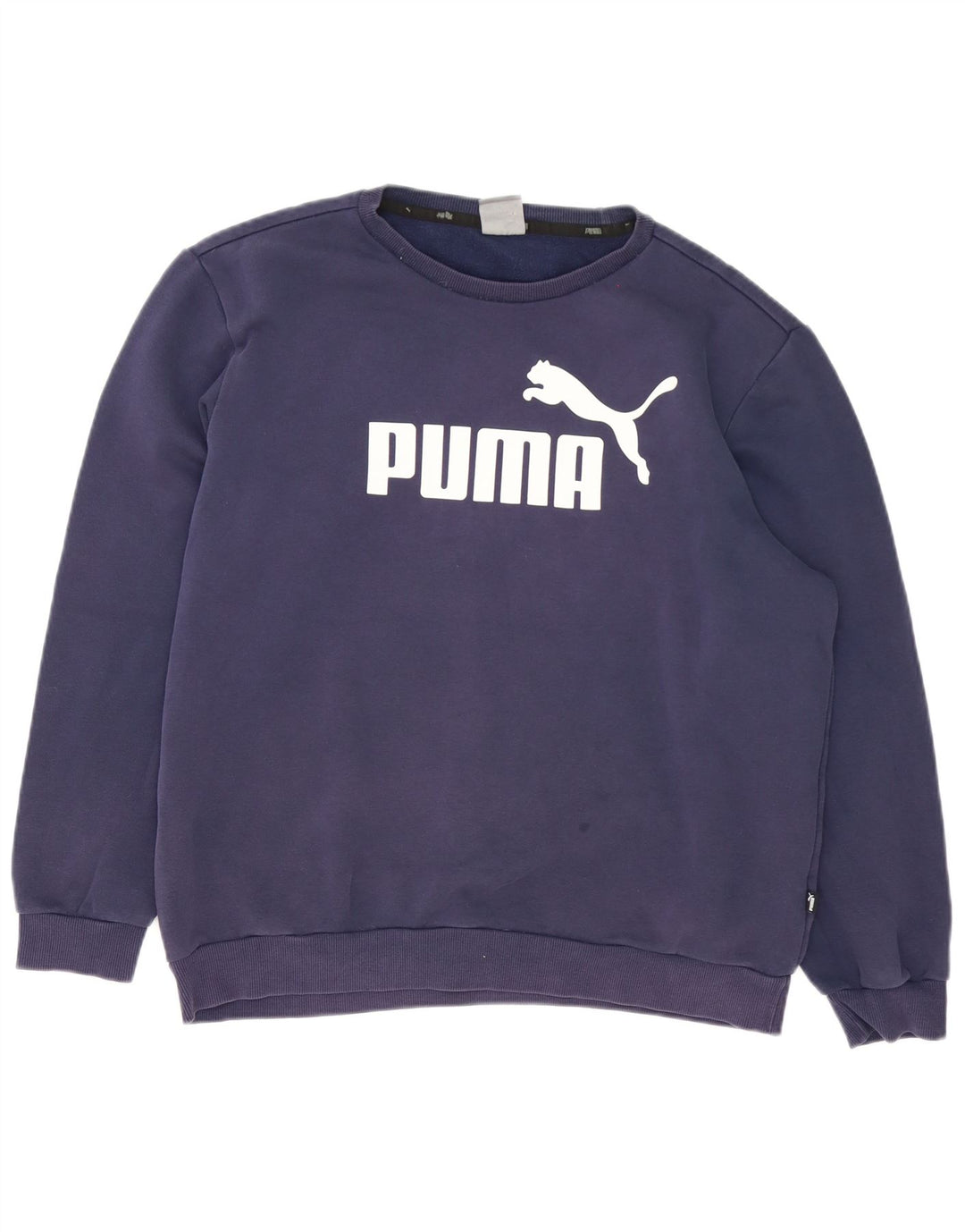 Felpa grafica da uomo Puma Maglione grande in cotone blu navy