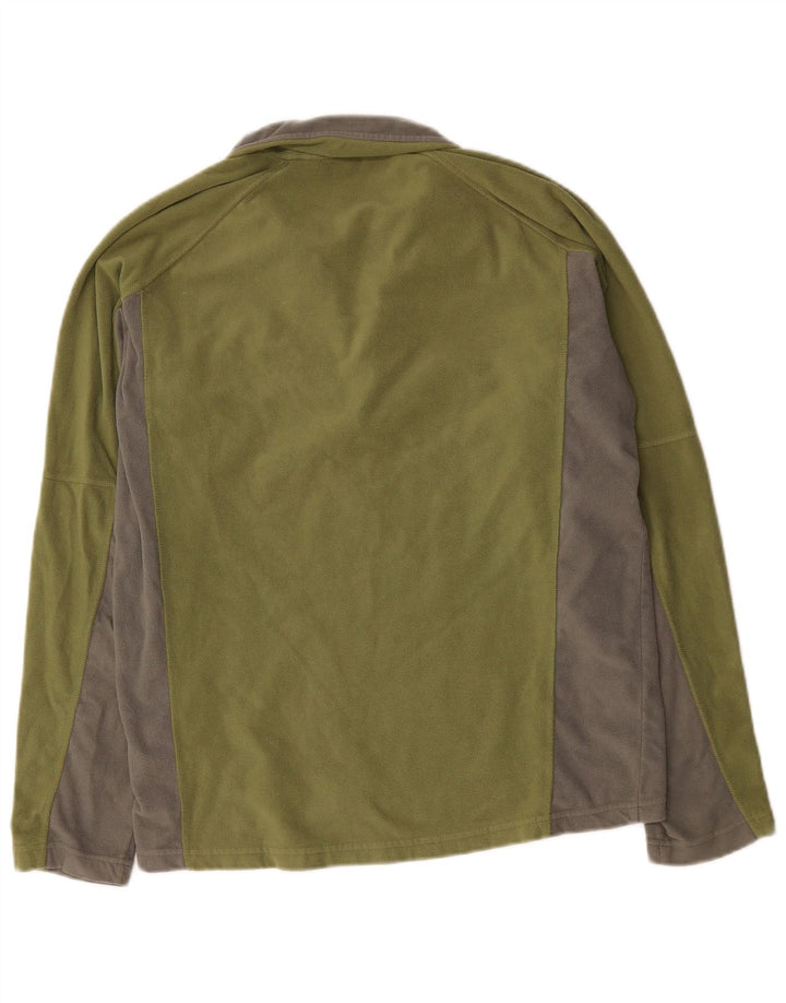 Maglione in pile da uomo Berghaus con zip e collo, poliestere color block medio kaki