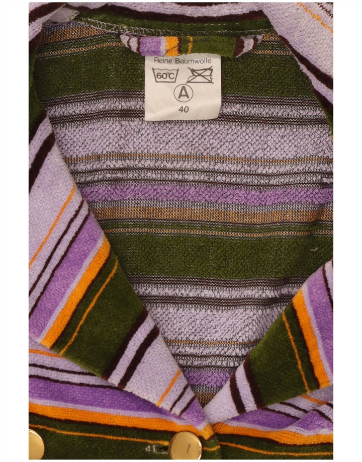 Giacca blazer in spugna da donna VINTAGE EU 40 media multicolore