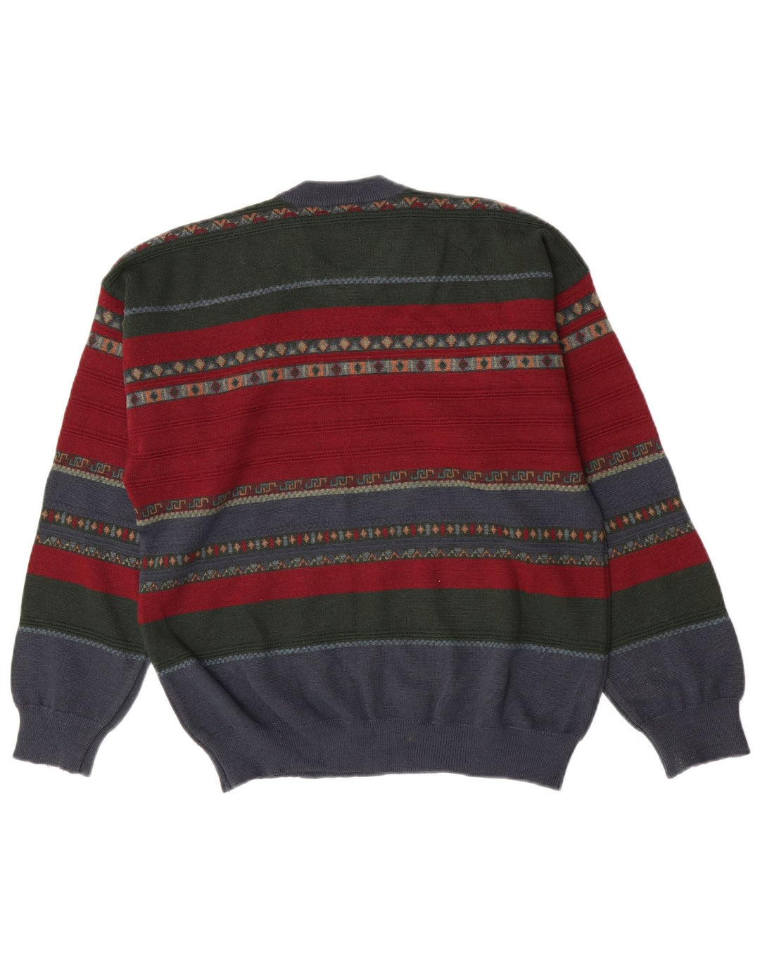 Maglione maglione girocollo da uomo Navigare, acrilico a righe multicolore medio