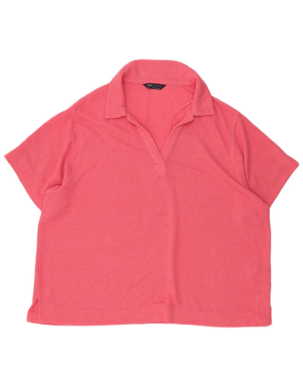 Polo da donna Marks & Spencer UK 22 3XL Viscosa rosa