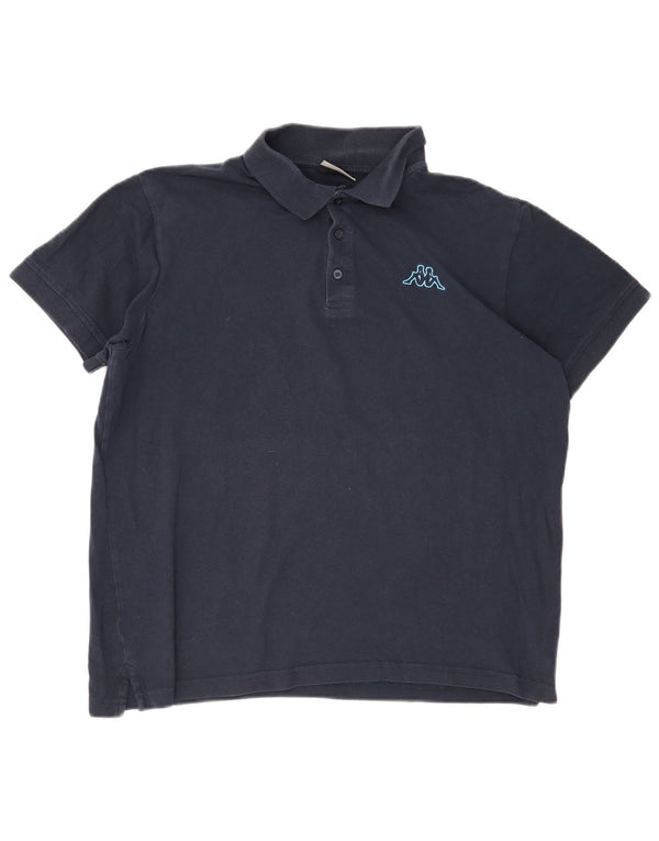 Polo Kappa da uomo XL in cotone blu navy