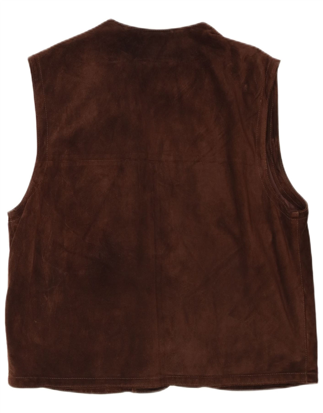 Gilet da uomo in pelle scamosciata Douglas IT 56 3XL in pelle marrone
