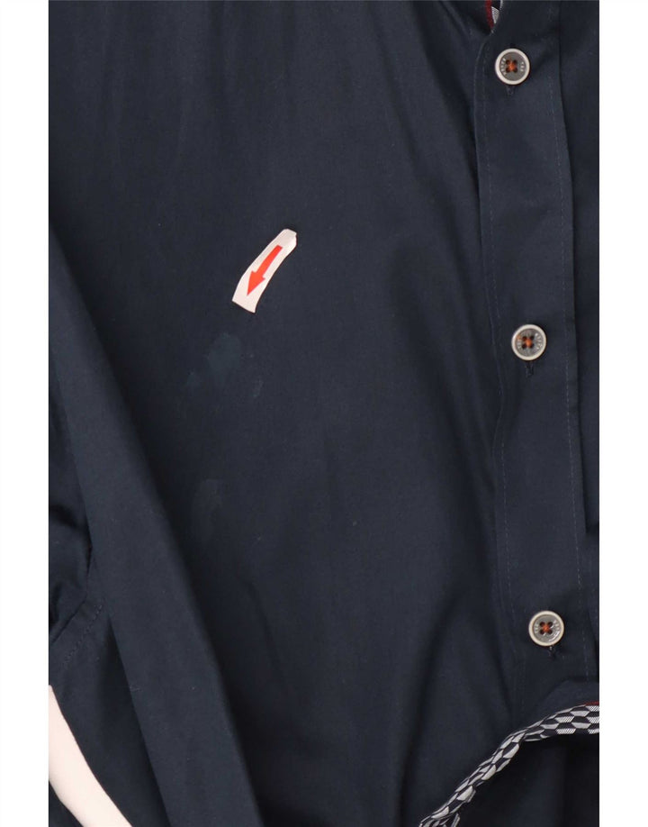 Camicia da uomo Ted Baker taglia 6 2XL cotone blu navy