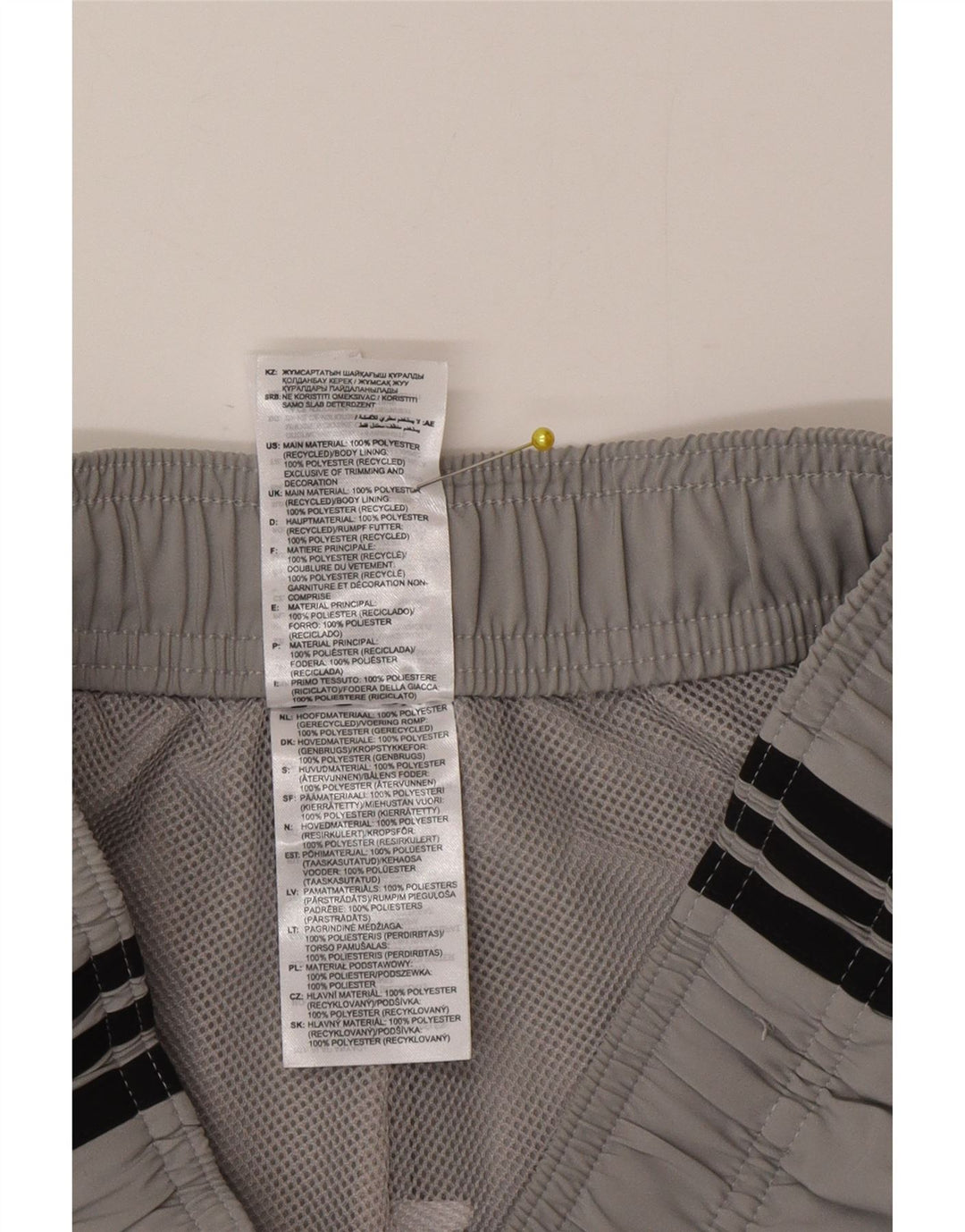 Pantaloncini sportivi da uomo Adidas piccoli in poliestere grigio