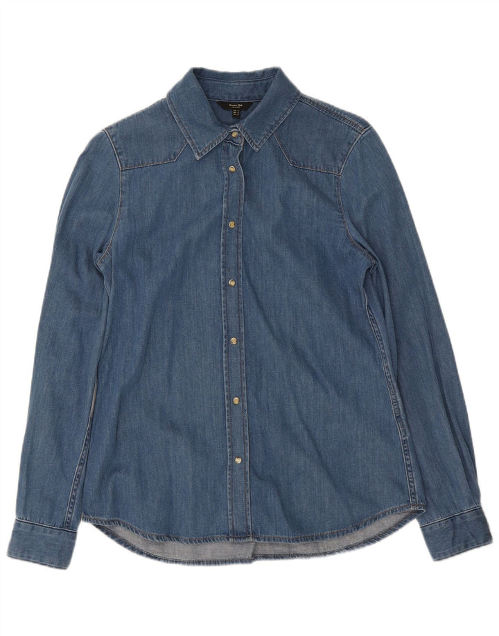 Camicia di jeans da donna Massimo Dutti UK 10 piccola blu
