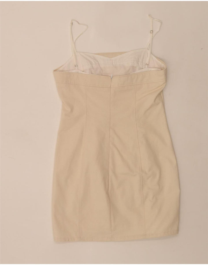 ZARA Womens Slip Dress UK 12 Medium Off White Cotton