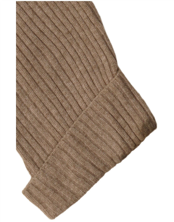 Maglione corto oversize con collo dolcevita da donna Zara UK 14 Beige medio