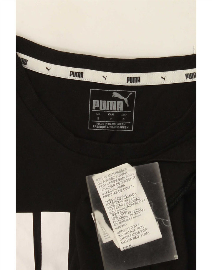 T-shirt grafica da uomo Puma Top Small in cotone nero