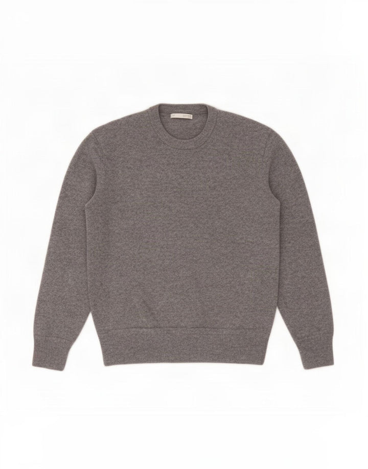 Maglione girocollo da uomo Zara in lana grigio medio